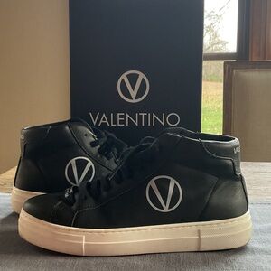 Valentino Black and White High-Top Sneakers